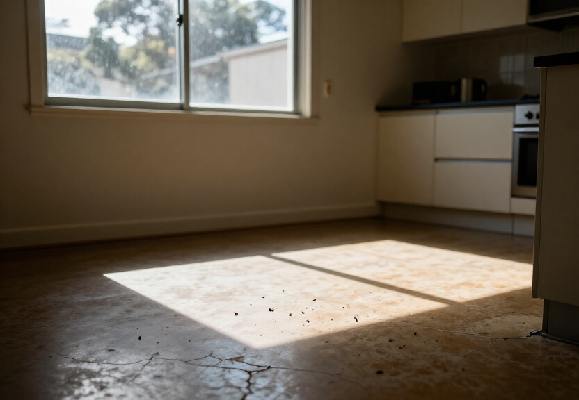 Cockroach problem in a Balgowlah kitchen before treatment